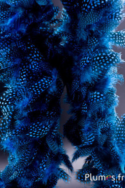 Boa en plumes de pintade - Ø 10-12 cm - turquoise
